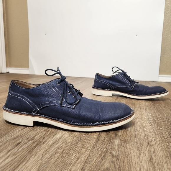 John Varvatos Star USA Blue Derby Oxford Shoes Mens Size 10 - Picture 1 of 13
